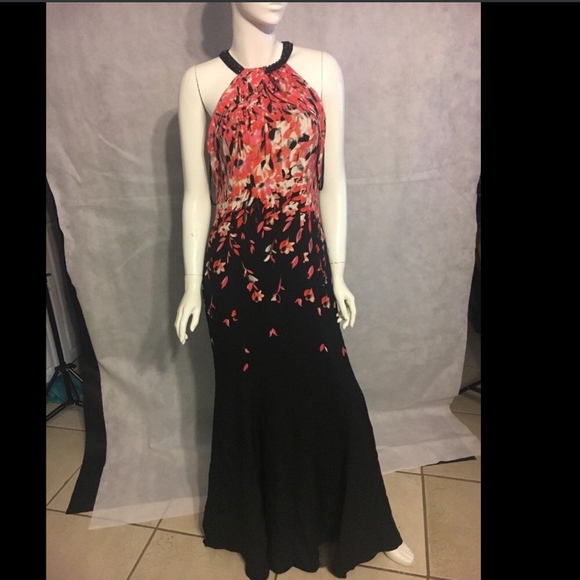 NWD $2,995 St. John Black‎ Flamingo Dégradé Print Gown [SZ 6 ] - Picture 2 of 13